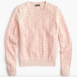 J. Crew Point Sur Pointelle Crewneck Sweater M